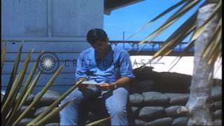 Patients lined up outside the mail room to receive their mails at the 6th convale...HD Stock Footage