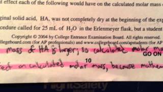 2004 AP CHEMISTRY FREE-RESPONSE QUESTION#5 (Form B)