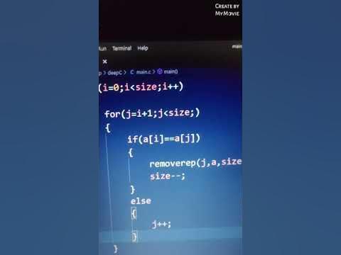remove repeated elements in array in C Programming - YouTube