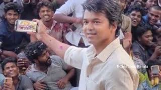 Thalapathy Vijay At Trivandrum Actor Vijay In Kerala Goat Movie