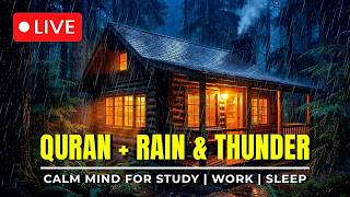 🔴 LIVE Peaceful Quran Recitation with Rain & Thunder Sounds🌧️ Deep Sleep, Stress Relief & Relaxation screenshot 1