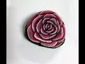 como pintar piedras con rosas paso a paso