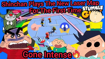 Shinchan Played The New Impossible Laser Tracer Map In Stumble Guys With His Friends 🔥(Gone Intense)