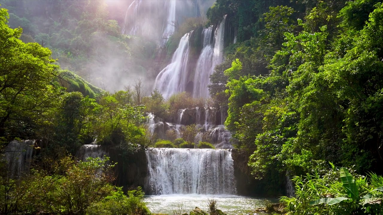 4K Escape to Nature's Symphony: Thi Lo Su Waterfall Thailand | Relaxing Nature Sounds | ASMR