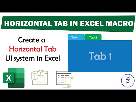 How to create a Horizontal Tab System in Excel by MACRO
