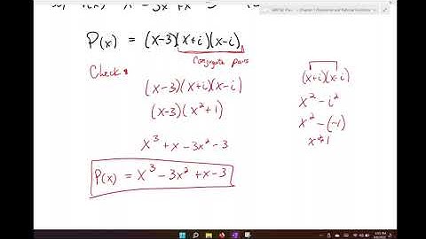 MAT142 Chapter 3 Section 5 Complex Zeros and Fundamental Theorem of Algebra
