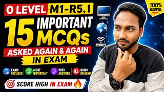 O Level M1-R5.1: 15 Important MCQs Asked Again &amp; Again in Exam #nielit #m1r5 #olevel
