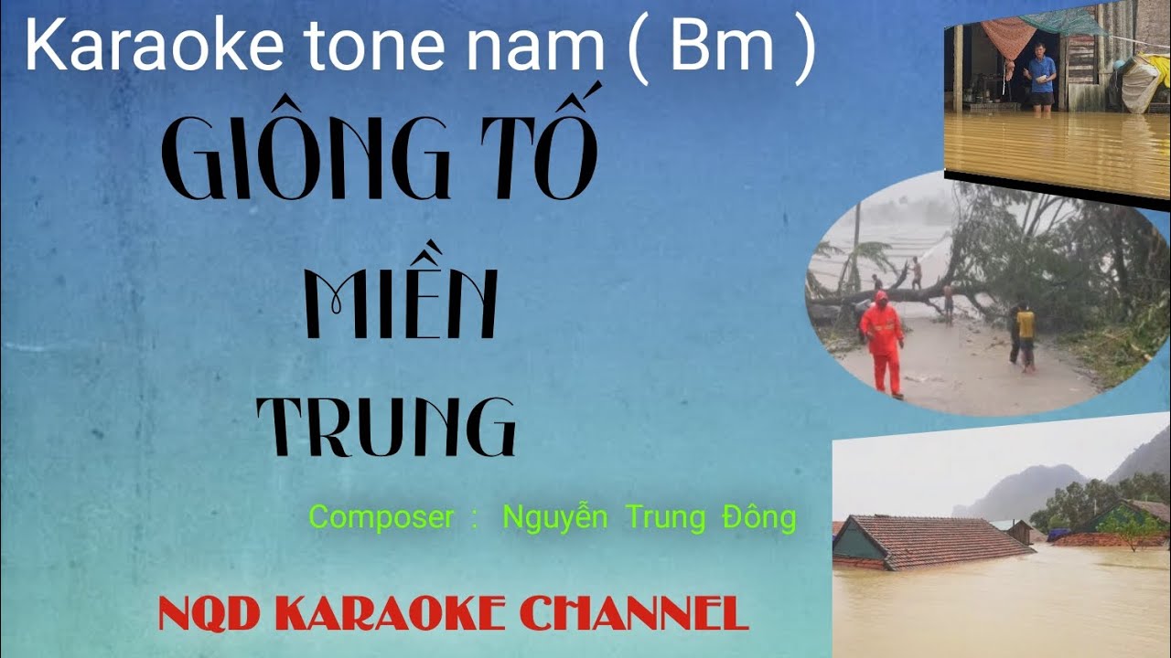 Karaoke || Giông Tố  Miền Trung || Tone nam  ||Bm || 4k  