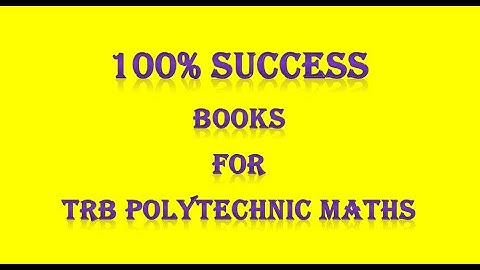 TRB polytechnic maths books
