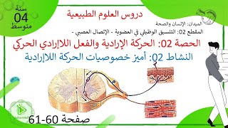 الدرس 20: خصوصيات الحركة اللاإرادية - المنعكس الفطري - صفحة 60-61 علوم طبيعية سنة 04 متوسط