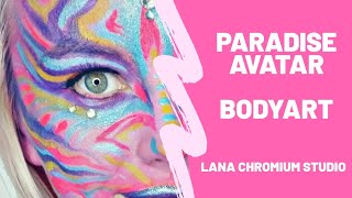 Bodypainted Myself With Metallics And Neon Colors For Skin Wars Challenge