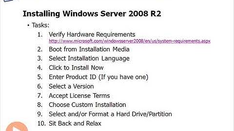Steps for Installing Windows Server 2008 R2