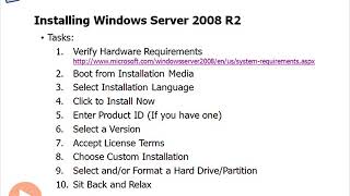 Steps for Installing Windows Server 2008 R2