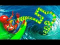 Gta 5 iron spiderman giant water slideragdolls ep53 euphoria ragdolls waterslide ragdolls