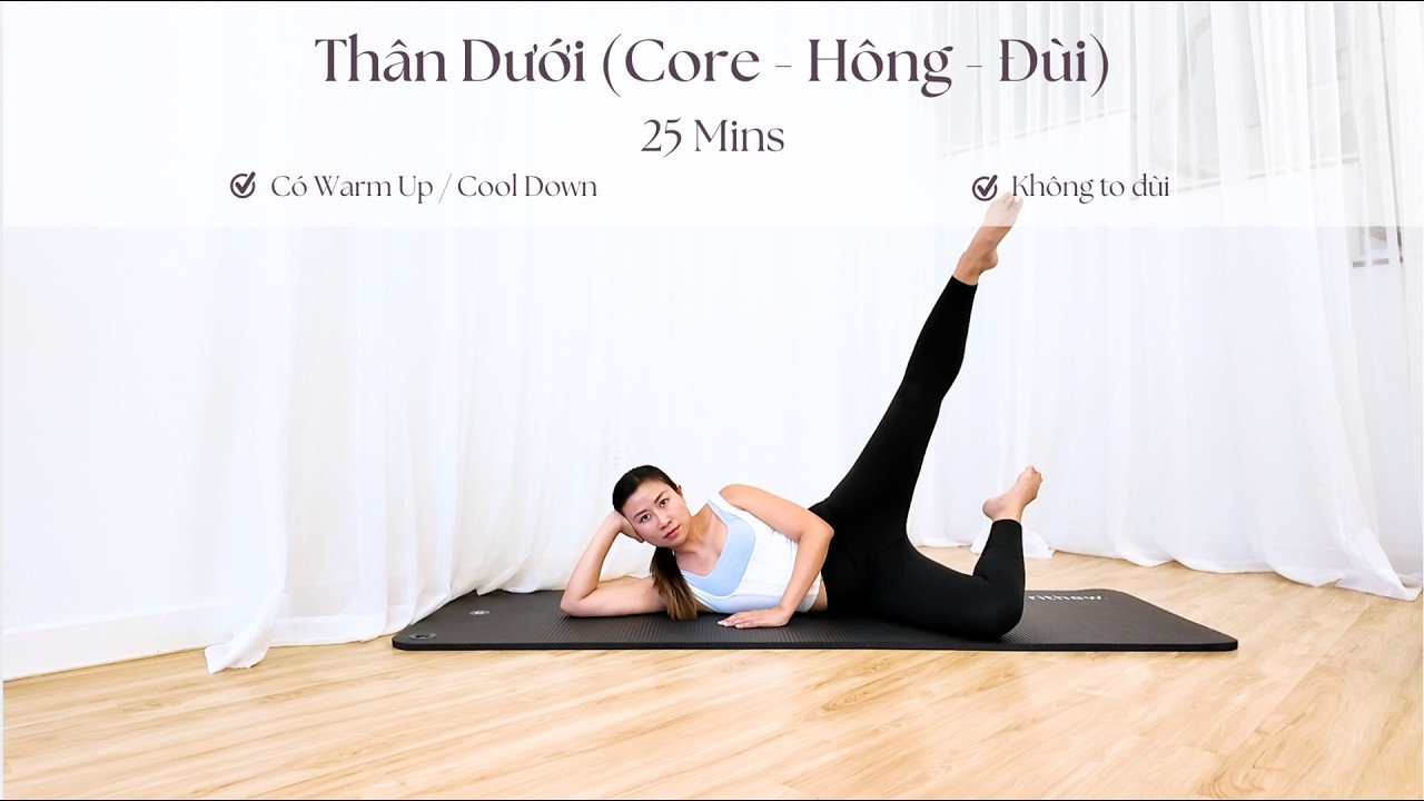 30 MIN Pilates săn chắc thân dưới, không to đùi || Tại nhà, không dụng cụ