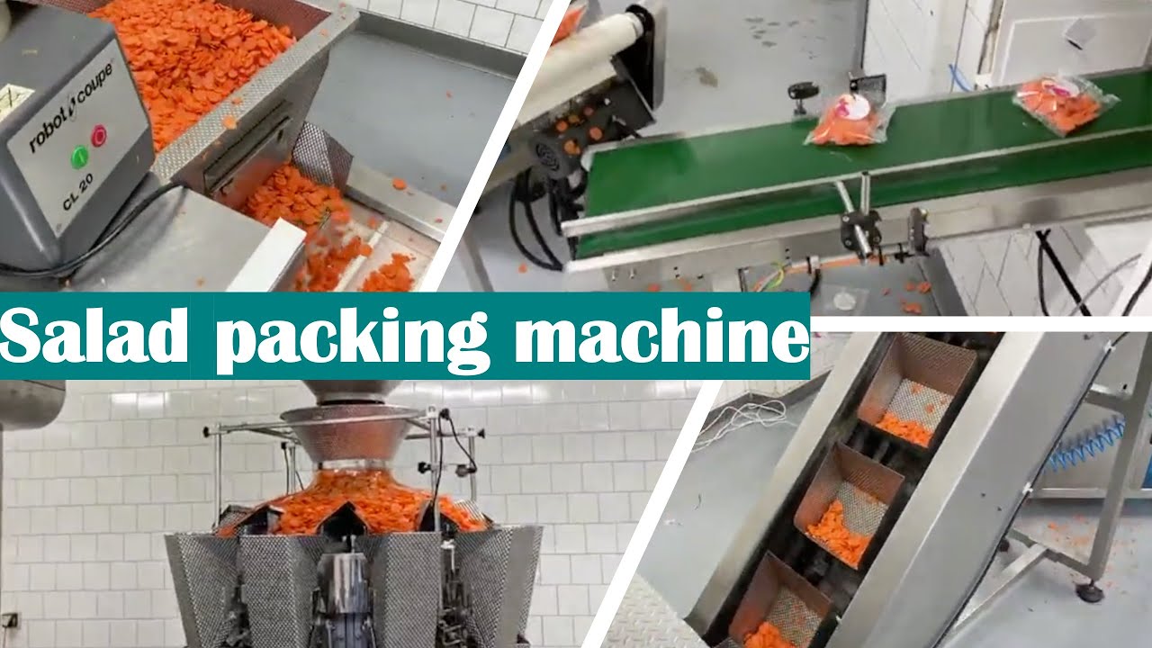 salad packing machine full automatic with labeling machine for small business YouTube