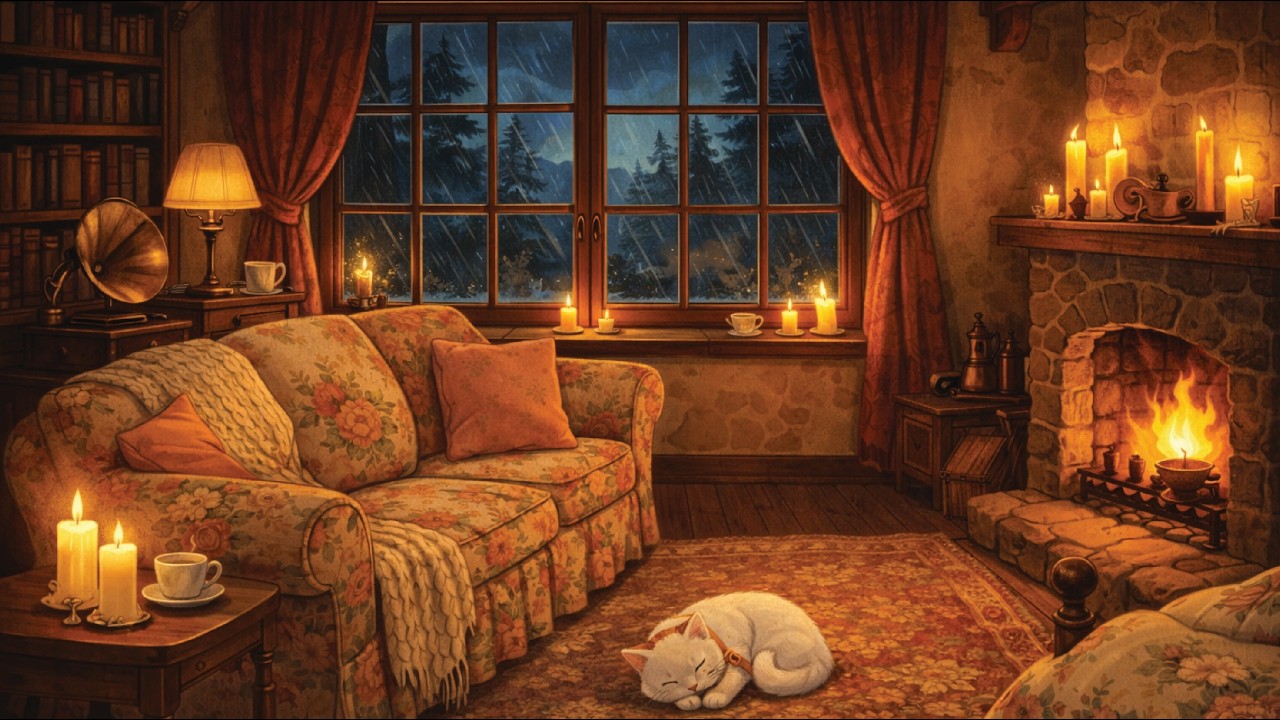 it’s the 1930s and you’re falling asleep in a rainy cottage 🕯️☁️