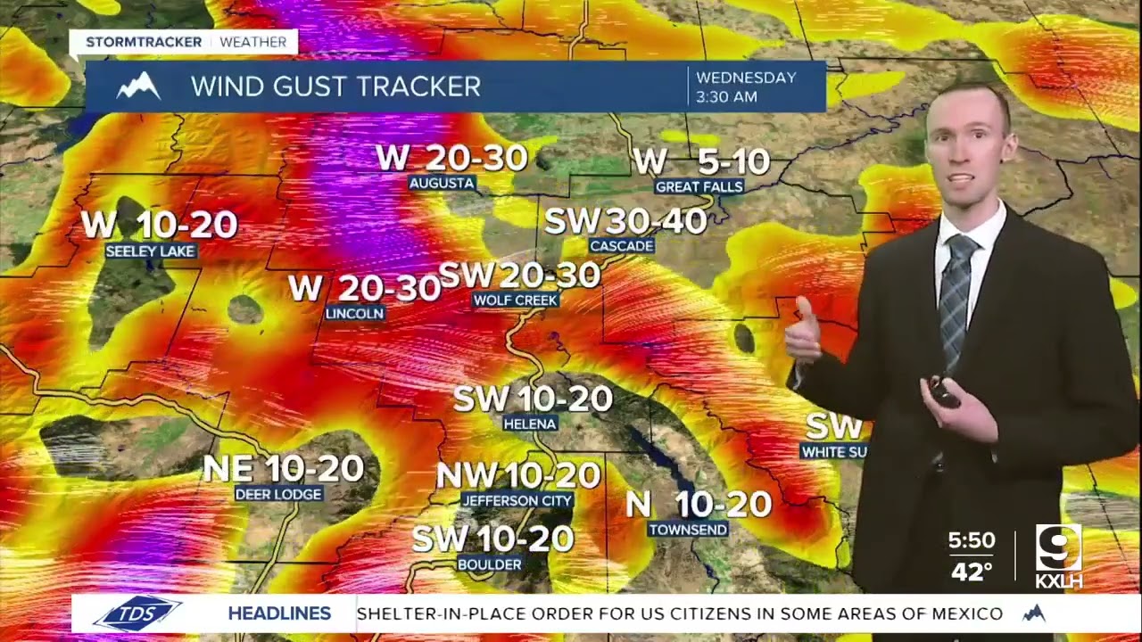 Gusty to strong winds Wednesday through Friday