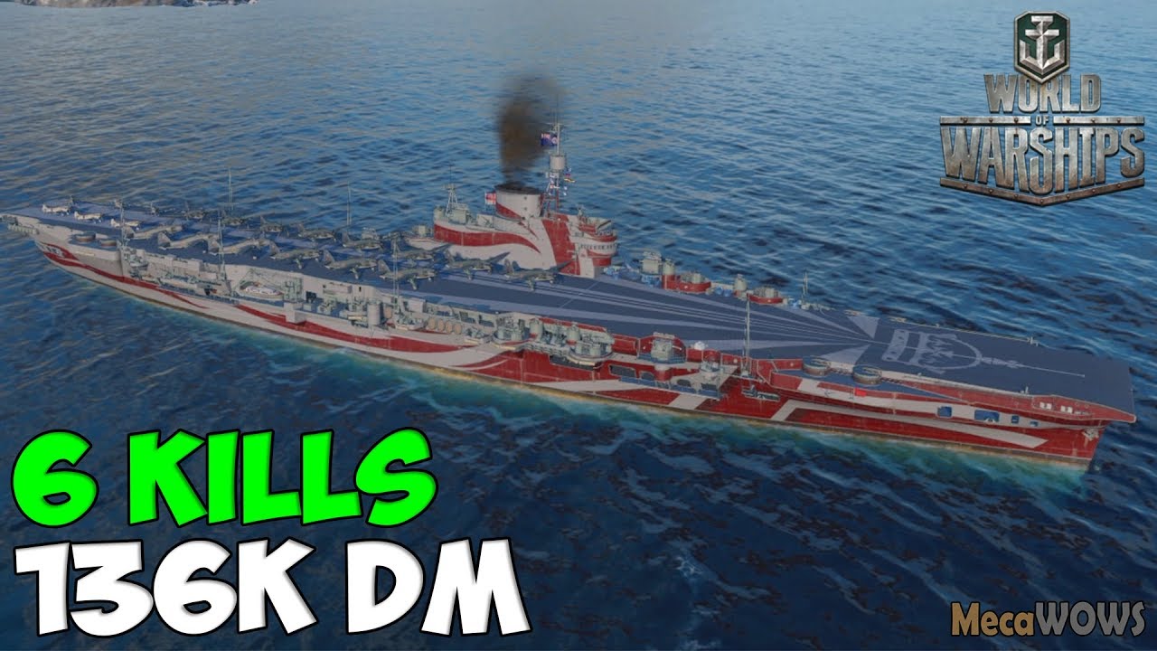 World of WarShips | Implacable | 6 KILLS | 136K Damage -  Replay Gameplay 4K 60 fps