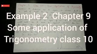 Example 2 Chapter 9 class 10 some application of trigonometry
