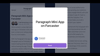 The New Paragraph Mini App on Farcaster screenshot 1