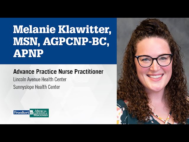 Watch Melanie Klawitter, nurse practitioner, Primary Care, Adult Gerontology on YouTube.