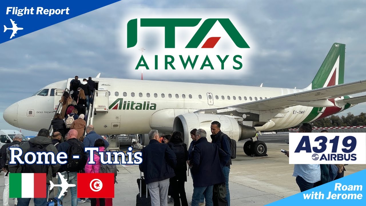 Flying ITA Airways Airbus A319 (EI-IMF) | Rome to Tunis Flight Review