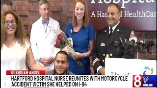 Nurse saves motorcyclist injured in a crash