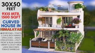 30x50 Feet | Curvy House with 04 Bedrooms Family House | 9.14 x 15 Meter | 168 Gaj | ID-241