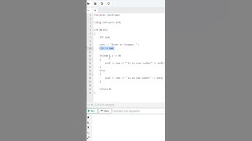 How to check if a number is even or odd in C++ in 5 lines #C++ #Shorts #CodingTutorial