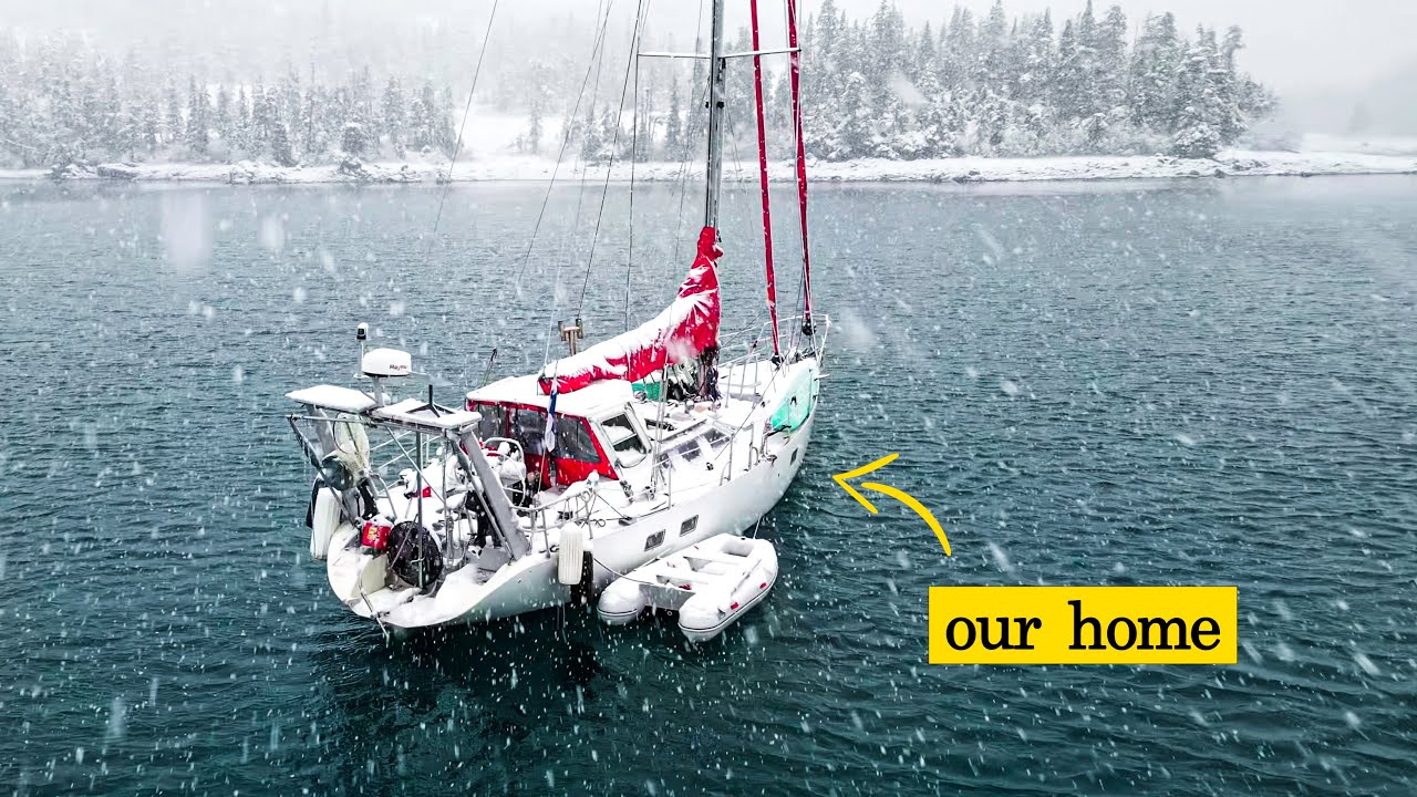 Riding Out a Snowstorm in our Cozy Sailboat in Alaska!