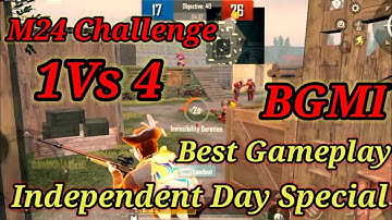 Independent Day Special 1vs 4 TDM M24 Challenge #bgmi #pubg #M24  #m24challenge #independenceday
