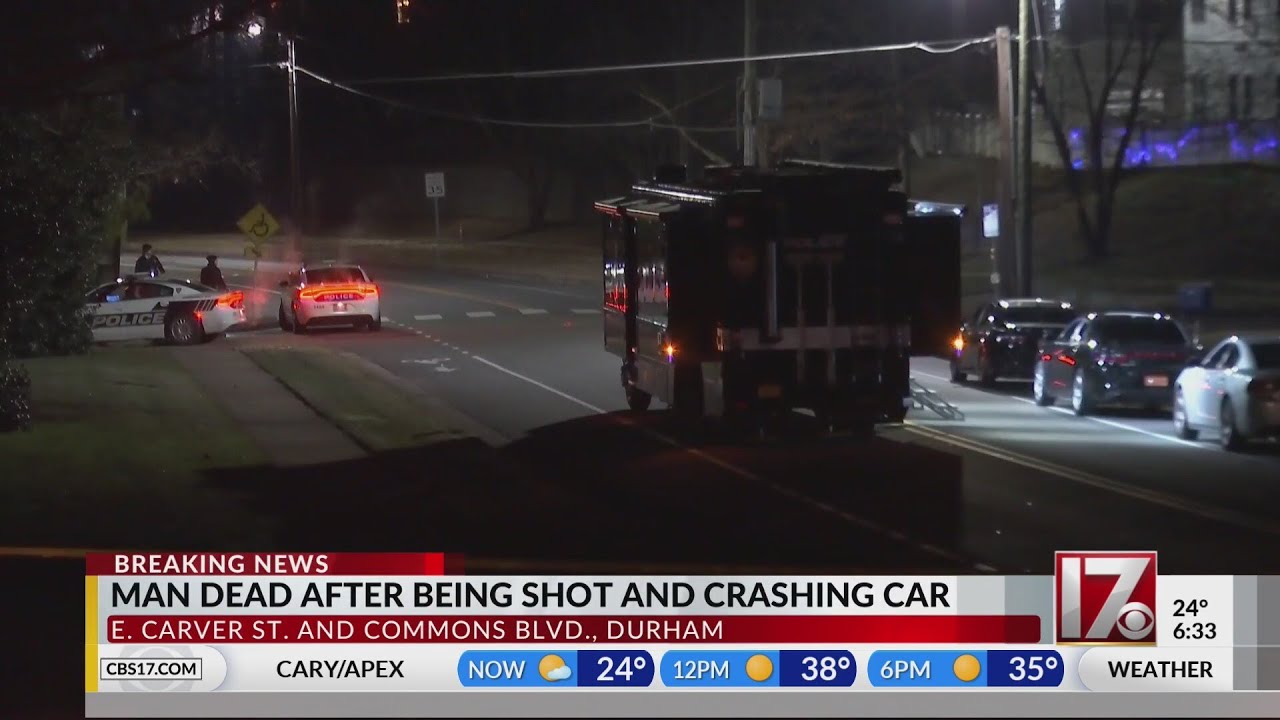 Man found shot, killed inside crashed car in Durham, police say - YouTube