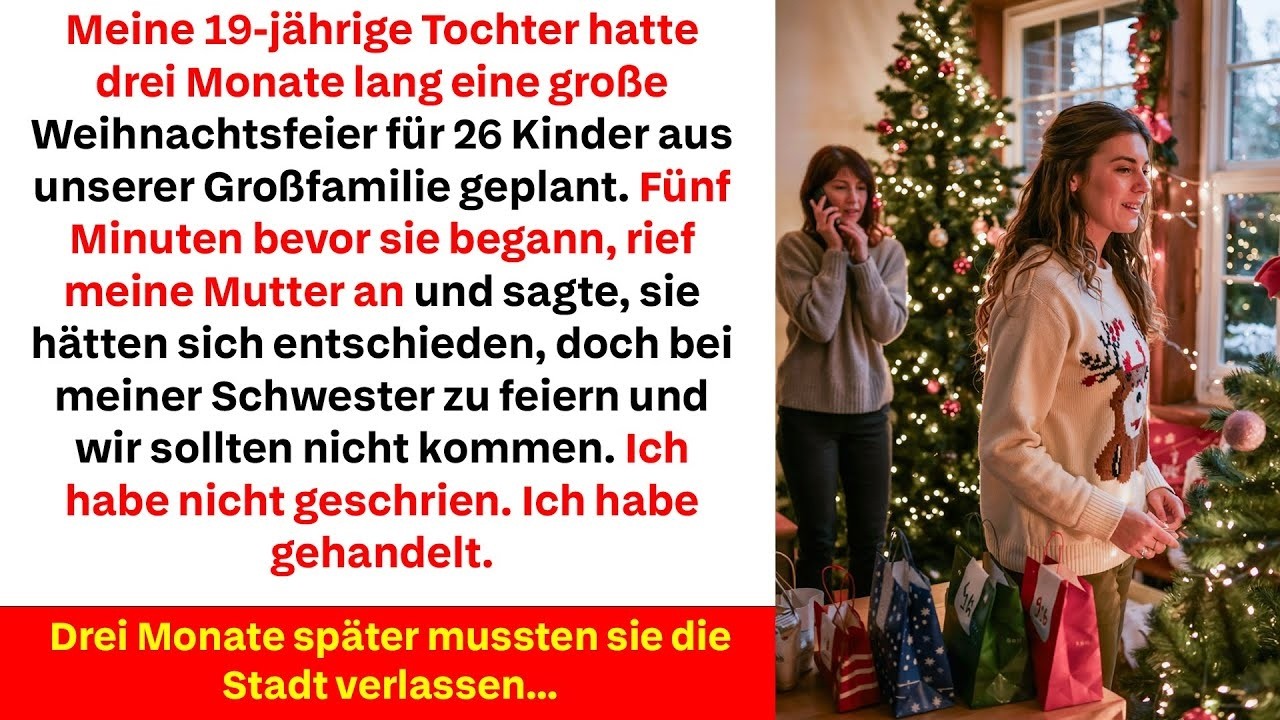 Meine Tochter plante monatelang eine Weihnachtsfeier dann verbannte uns meine Familie