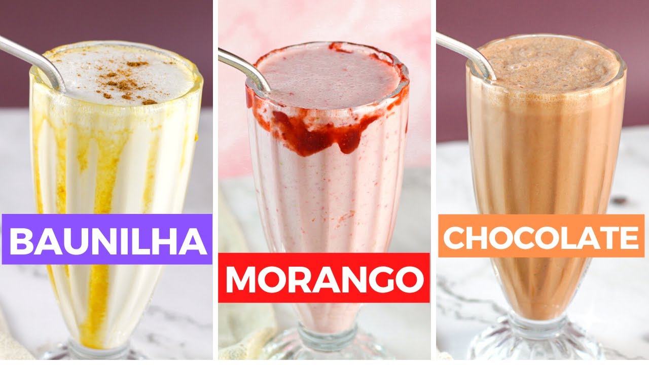 3 sabores de MILK SHAKE VEGANO🍦(SEM banana, SEM castanhas)