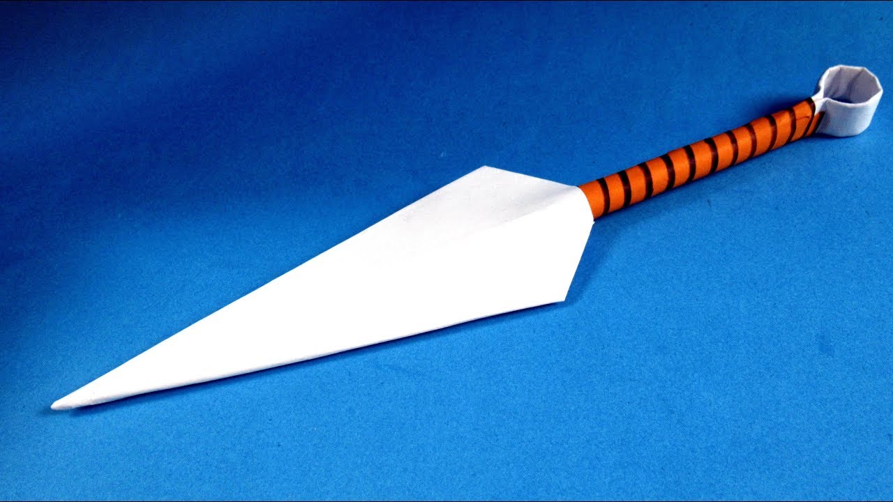 easy how to make a paper kunai knife step by step