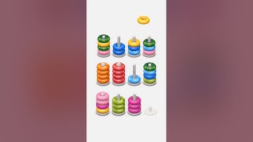 Hoop Stack / Color Sort 3D lvl 73 #shorts #relaxinggames #games #hoopstack #colorsorting
