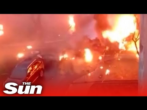 New footage shows immediate aftermath of horror helicopter crash in Brovary