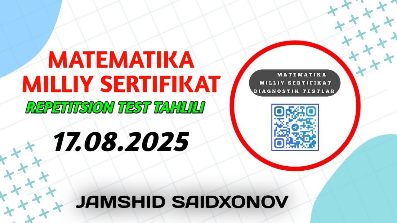 Milliy Sertifikat REPETITSION TEST tahlili A+ SARI 17.08.2025