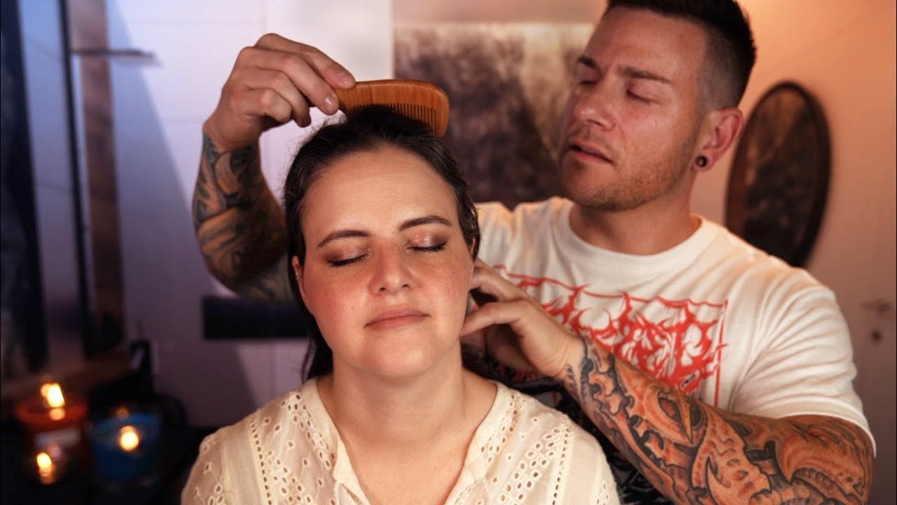 ASMR | Hair Brushing, Combing, Shoulder & Neck Massage | What Matters Most |  Soft Spoken Male Voice
