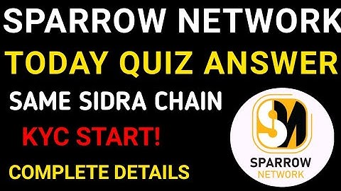Sparrow Network Today Quiz Answer|Sparrow Quiz Answer|All correct answer of sparrow Quiz 