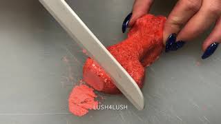 Ruby Red Slippers bubble bar - Lush Cosmetics Christmas 2016 - ASMR satisfying cutting