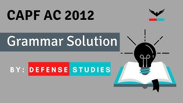 CAPF AC 2012 ENGLISH GRAMMAR Solution | English grammar strategy | CAPF AC 2022
