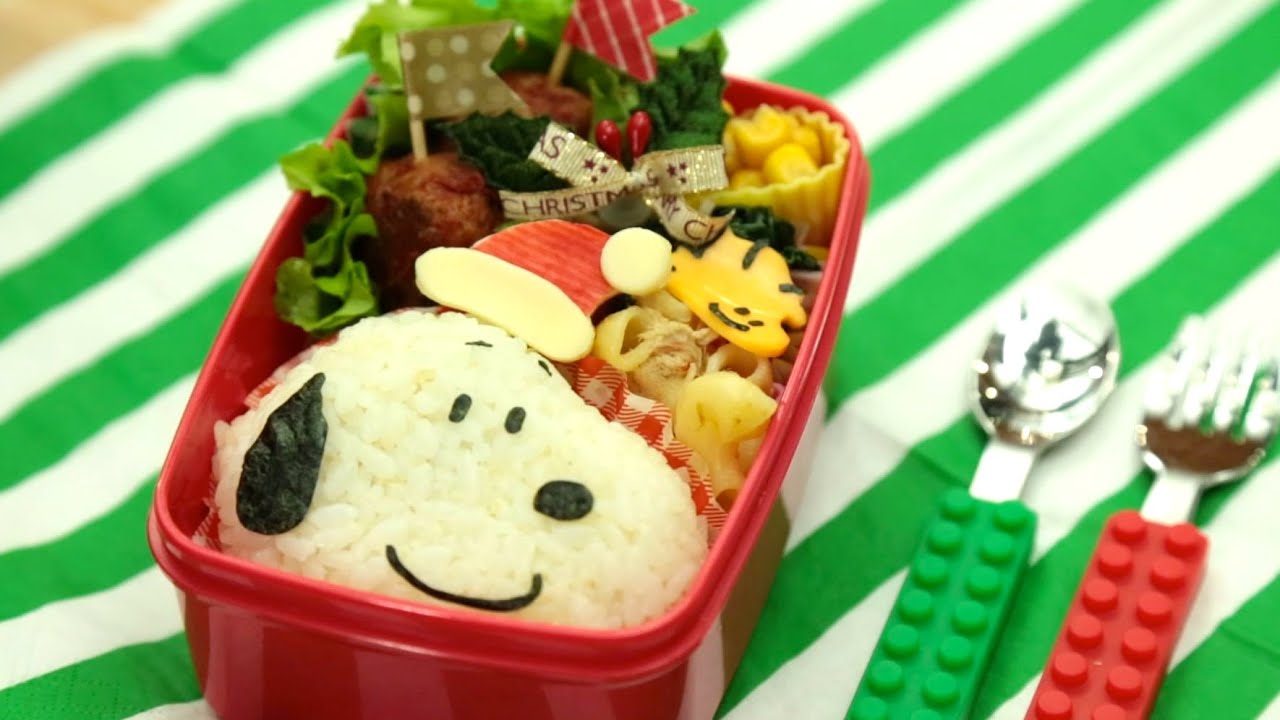 クリスマスver キャラ弁レシピ スヌーピー ウッドストックの作り方 Snoopy Woodstock Bento Kyaraben Recipe Christmas Youtube