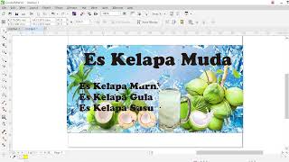 seting spanduk/banner es kelapa muda