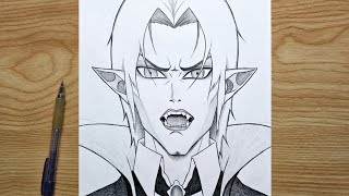 How to draw Halloween stuff | How to draw Anime Vampire ( dracula ) step by step | Anime  sketch art