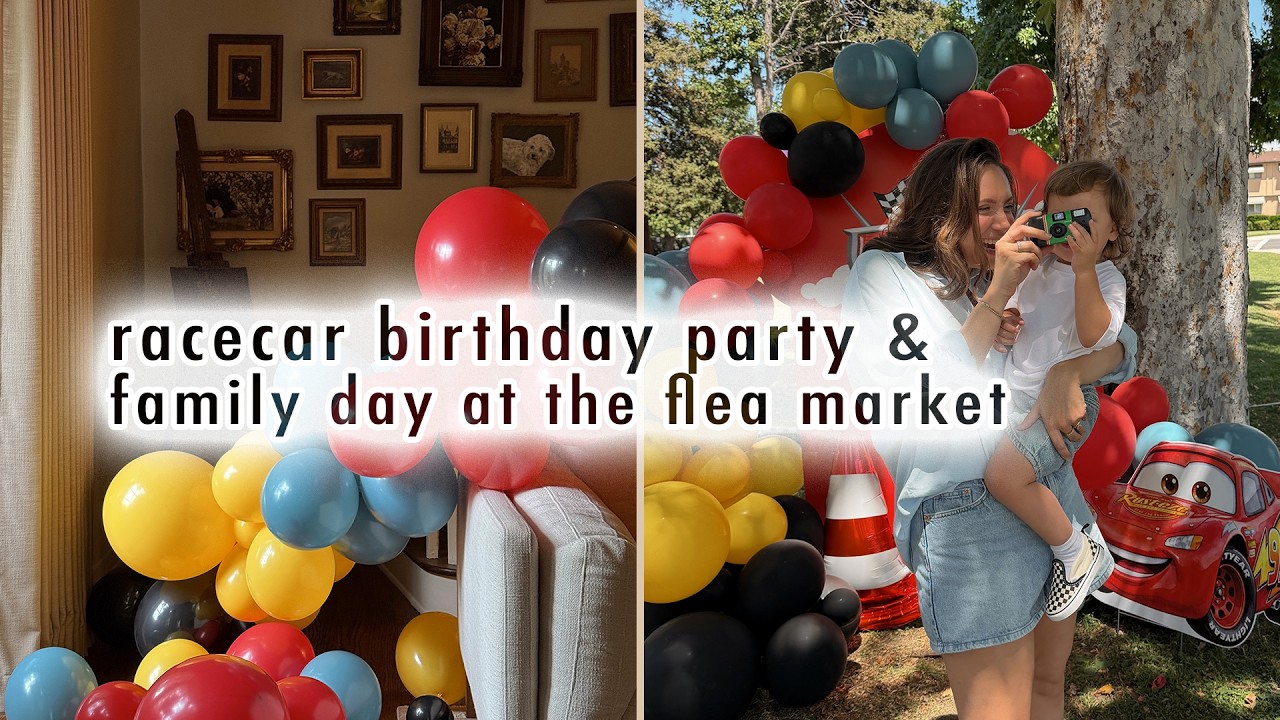 My Baby Is TWO! Racecar Party + Flea Market Decor Shopping 🏁 | MaCenna Lee