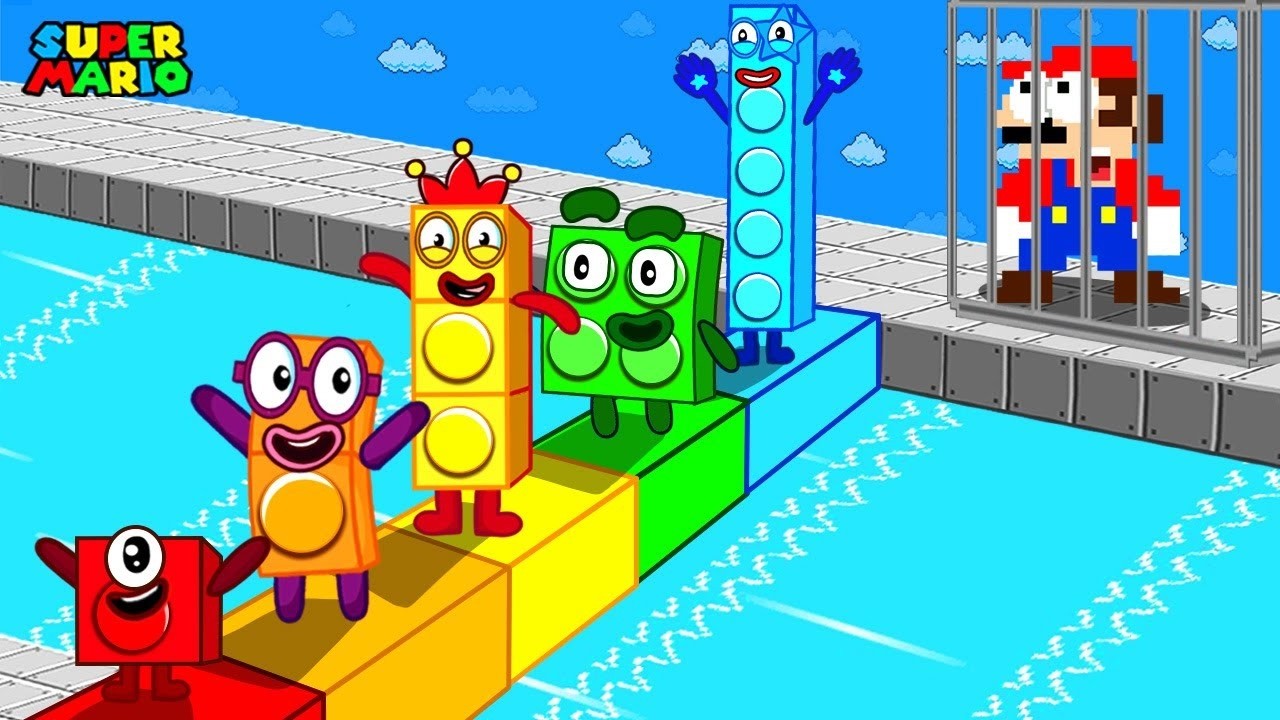 Super Mario Bros. but Mario vs Numberblocks in a Deadly Pattern Maze