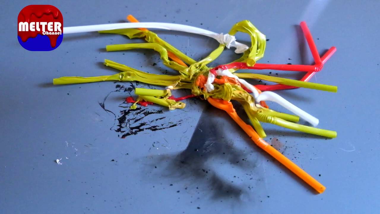Melting plastic drinking straw YouTube