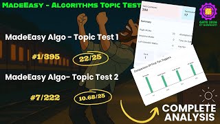 MadeEasy - ALL Algorithms Topic Tests | Complete Analysis | GATE 2026 CSE | Test Series Analysis